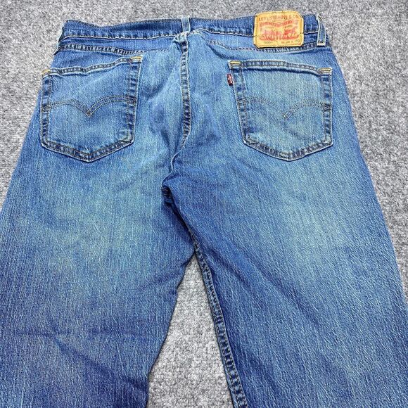 Levis Jeans Men 34x30 Blue 505 Regular Fit Straight Leg Medium Wash Tag 34x30 - Picture 14 of 16